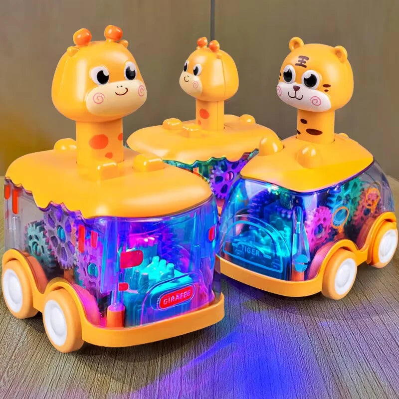 Baby Toy - Carro de Corrida Transparente com Engrenagens a Inércia - Brinquedo Durável, Seguro e à Prova de Queda