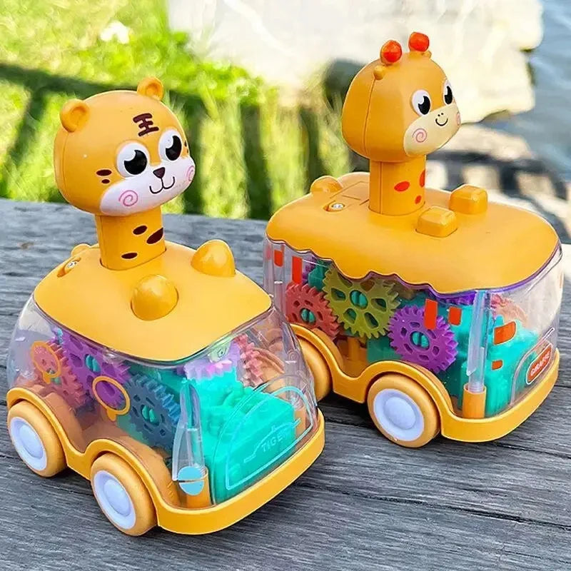 Baby Toy - Carro de Corrida Transparente com Engrenagens a Inércia - Brinquedo Durável, Seguro e à Prova de Queda