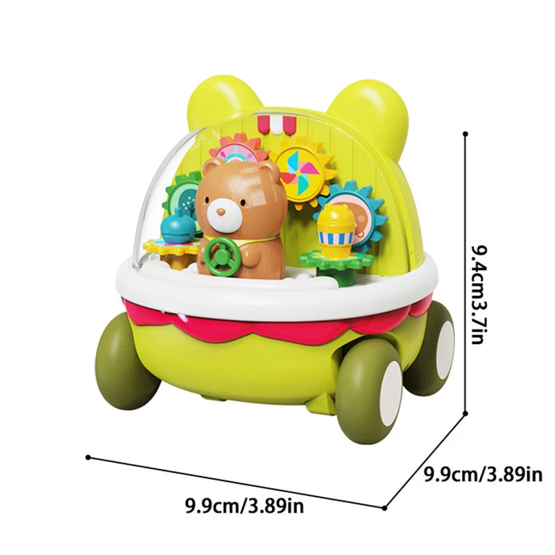 Baby Toy - Carro de Corrida Transparente com Engrenagens a Inércia - Brinquedo Durável, Seguro e à Prova de Queda